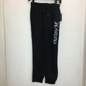 Hurley Boys Black Fleece Joggers L NEW
